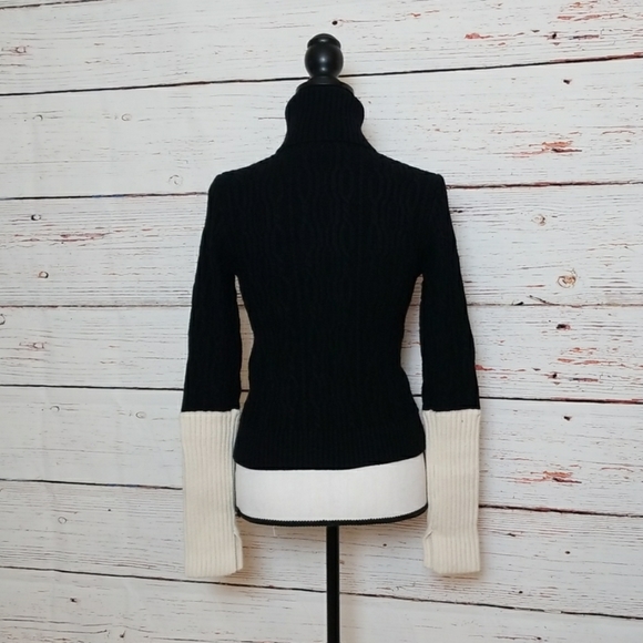 ZARA // cable knit color block turtleneck sweater - Picture 6 of 14